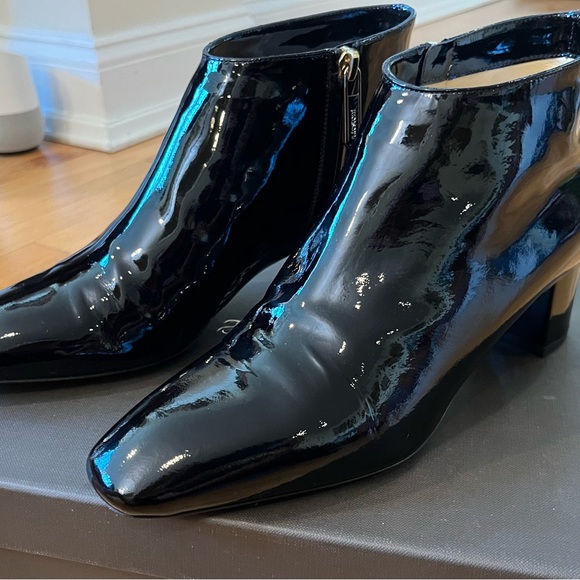 a. testoni Shiny Black Ankle Boots - Picture 1 of 12